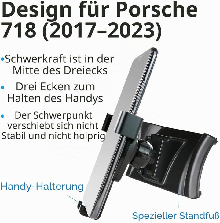 Kfz-Handyhalterung für 2017–2025 Porsche 718 Boxster Cayman, Autozubehör, Navigationshalter, Innende