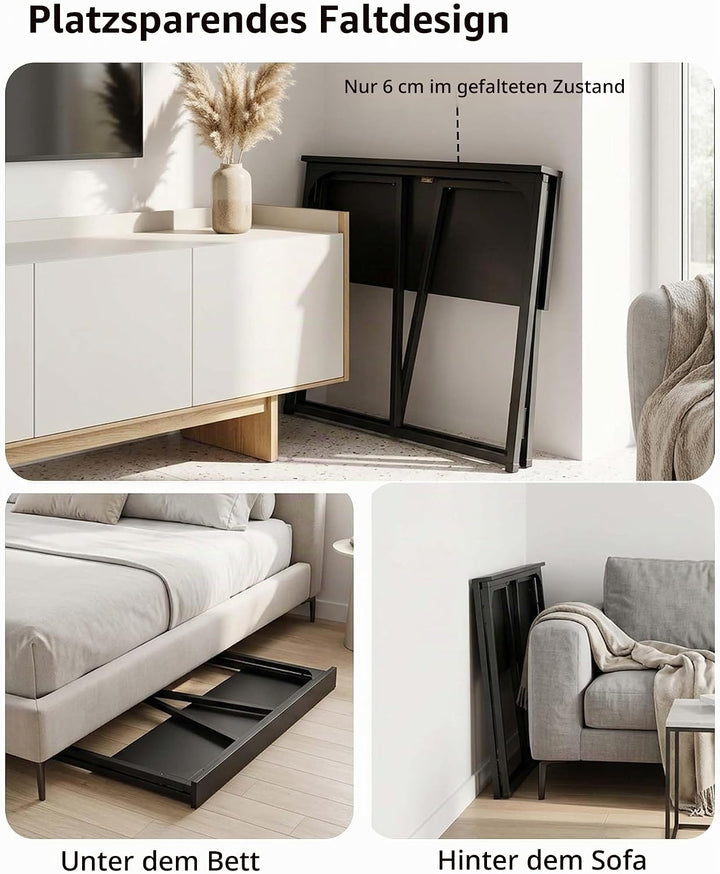 hitsuki Schreibtisch klappbar 80x40x74 cm, Computertisch klein, klappbarer PC Tisch, Kleiner Schreib