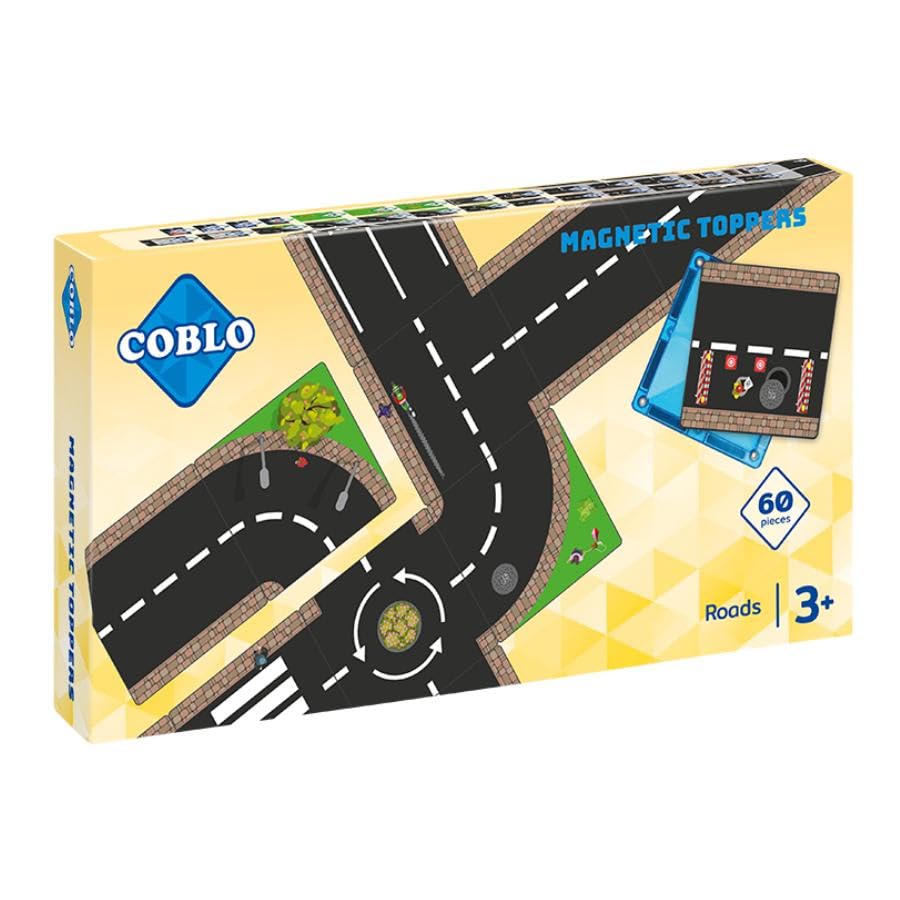 Coblo Magnetisches strassen 50 Stück - Magnetspielzeug - Geschenk 3 Jahre - Montessori-inspiriertes