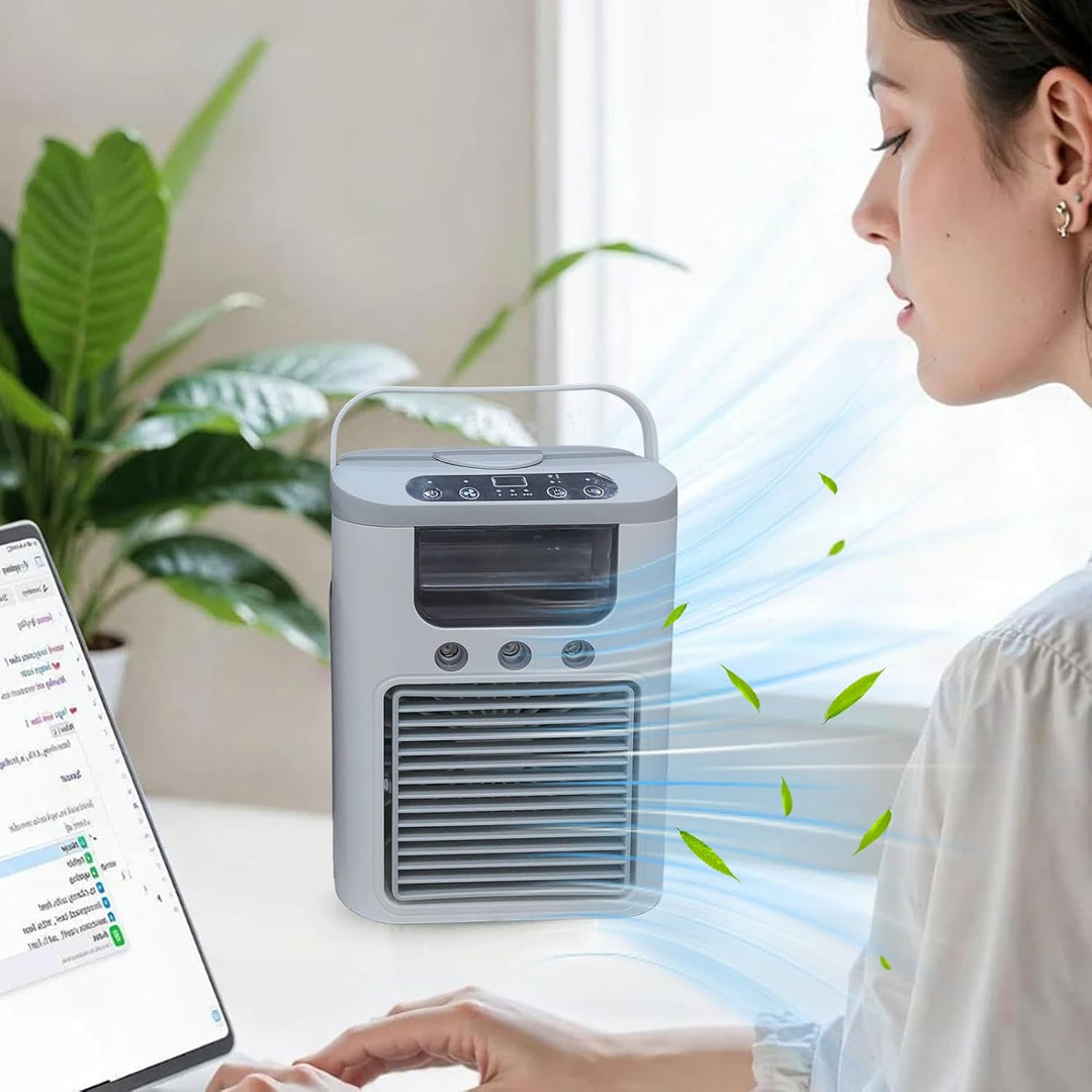 Ventilator Mit Luftkühlung,Tragbarer Luftkühl Ventilator Mit Nebelsprühfunktion | Tisch Luftbefeucht