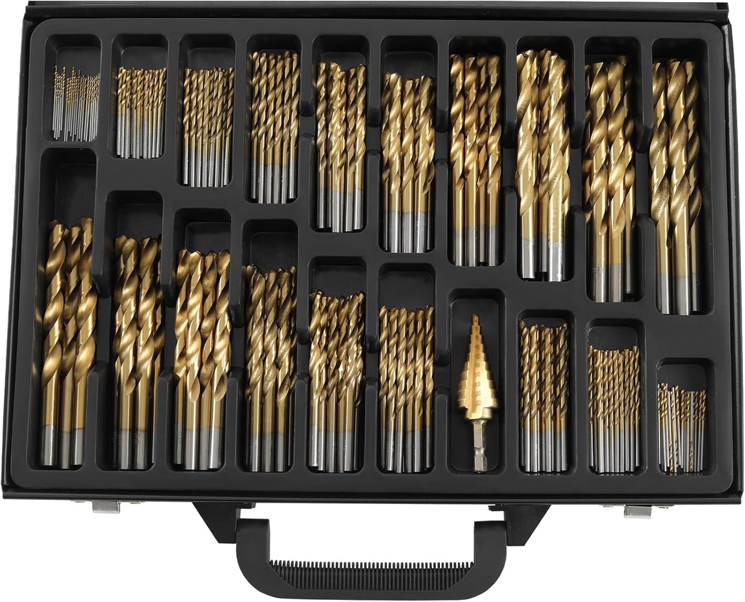 TECPO HSS Titan Spiralbohrer Satz mit Stufenbohrer 231-teilig Bohrer Set 1-10 mm