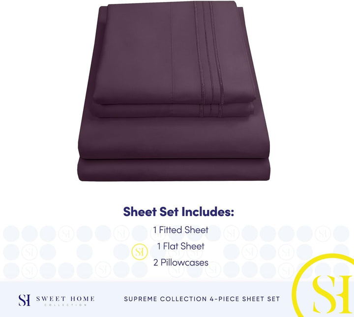 Sweet Home Collection Fadenzahl 1836, weiche ägyptische Qualität, gebürstete Mikrofaser Laken – Luxu