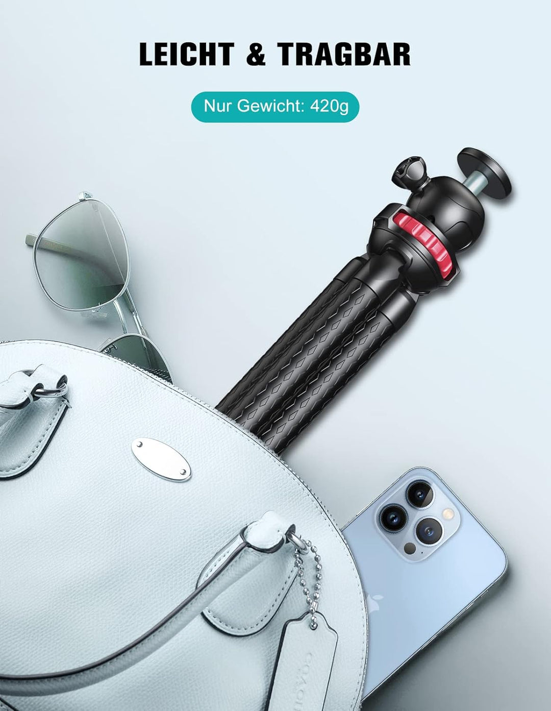 CIRYCASE Flexibler Handy Stativ, Mini Selfie Stick Stativ für Smartphone mit Kabelloser Fernbedienun