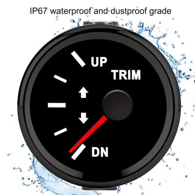 Trimmlehre IP67 Wasserdicht 9-32 V DC 52 Mm Boat Trim Balance Gauge Für Ship Yacht Marine(Schwarzer