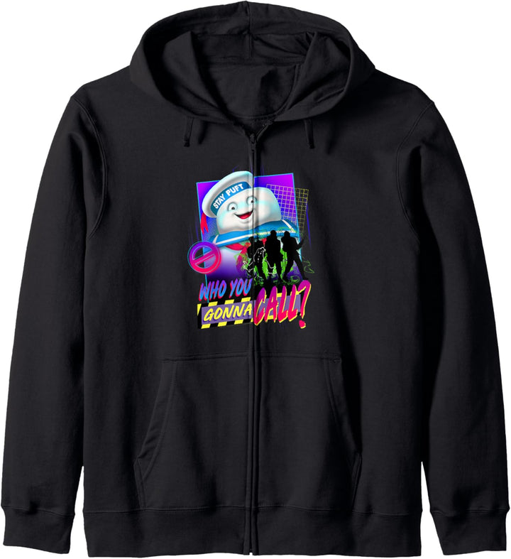Ghostbusters Who You Gonna Call? Retro Neon Poster Kapuzenjacke