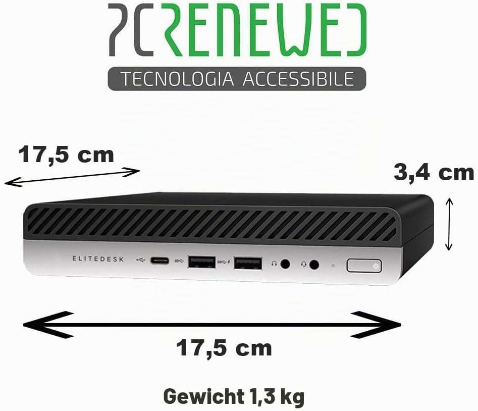 HP EliteDesk 705 G4 Mini PC Desktop, Windows 10 Pro Office 2021 AMD Ryzen 5 Pro 2400GE 3.20 GHz, RAM