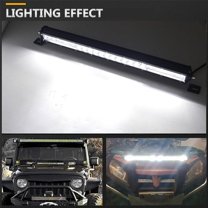 PICAA 24 Zoll 216W LED Lightbar Mit Kabelbaum Kit 12V, 6000K Weiss LED Lichtbalken Arbeitsscheinwerf