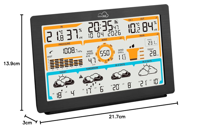 TFA Dostmann WLAN Wetterstation TFA.me ID-05 8-in-1, 35.8106, Profi-Wettervorhersage wetter.com 4 Ta