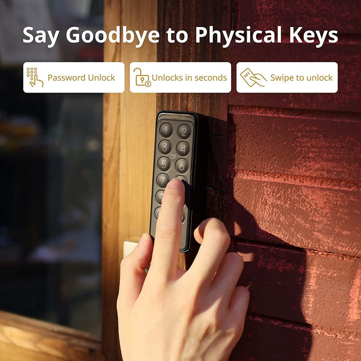 SwitchBot Keypad Touch, Smartes Tastenfeld mit Fingerabdruck-Sensor, NFC-Kartenleser, IP65 Schutzkla