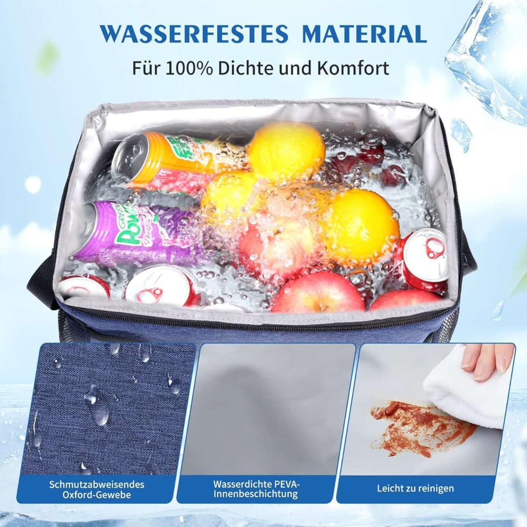 Valle Verde Multifunktionale Kühltasche – Kühlbox mit 4-lagiger Isolierung, Auslaufsicher, mit Seite