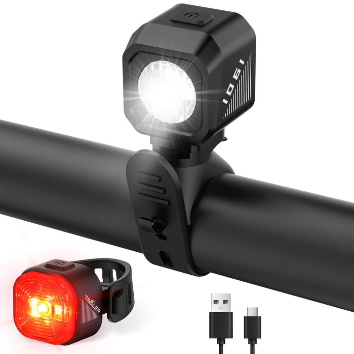 Tavaler Fahrradlicht Set USB Aufladbar | StVZO Zugelassen Fahrradbeleuchtung Set | IPX5 Wasserdicht