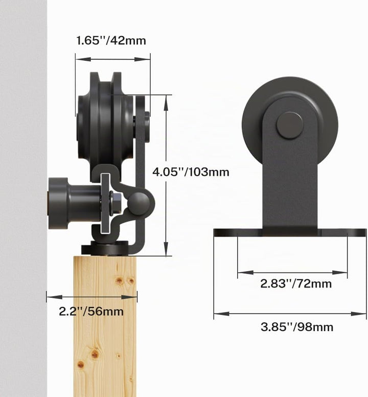 TSMST 5 ft/152 cm Scheunentür-Schienen-Set, robust, Beschläge für Schiebetür, geeignet für eine einz