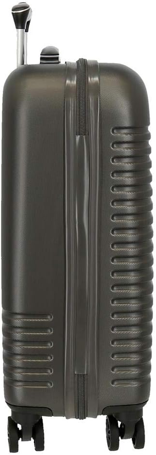 Roll Road India Kabinenkoffer Grau 40x55x20 cms Hartschalen ABS Kombinationsschloss 37L 2,5Kgs 4 Dop