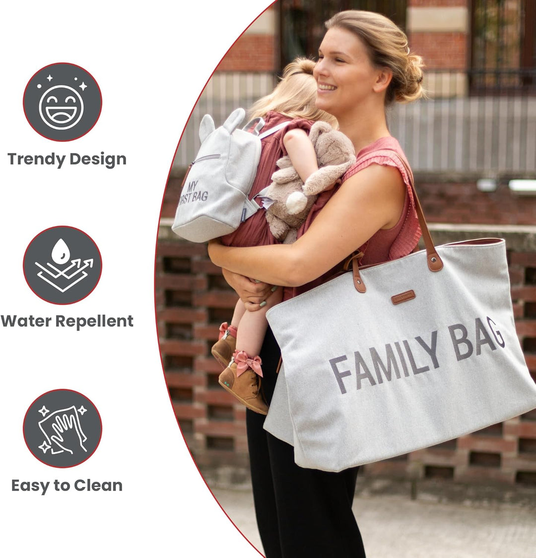 Childhome, Family Bag, Wickeltasche, Reise-/Wochenendtasche Grau, Grau