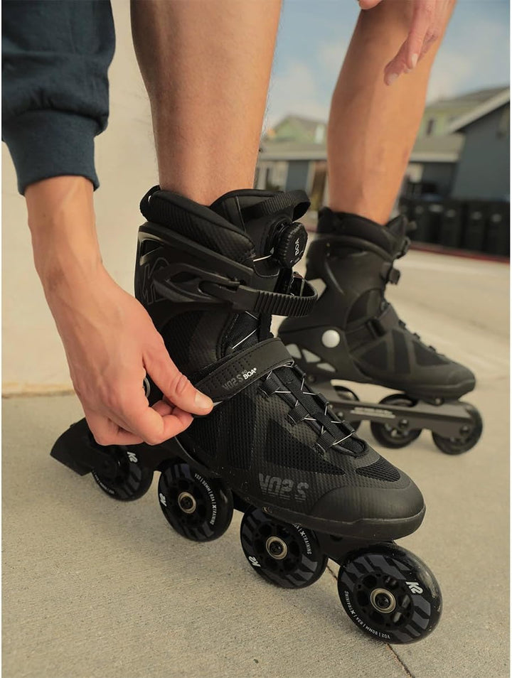 K2 Unisex – Erwachsene Vo2 S 90 Boa Inline Skates EU: 44 (UK: 9.5 / US: 10.5) black - night, EU: 44