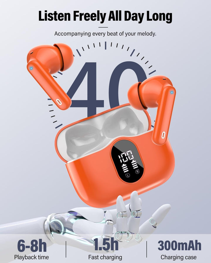 Btootos Bluetooth Kopfhörer, Kopfhörer Kabellos Bluetooth 5.4 Sport In Ear Kopfhörer mit 4 Mikrofon,