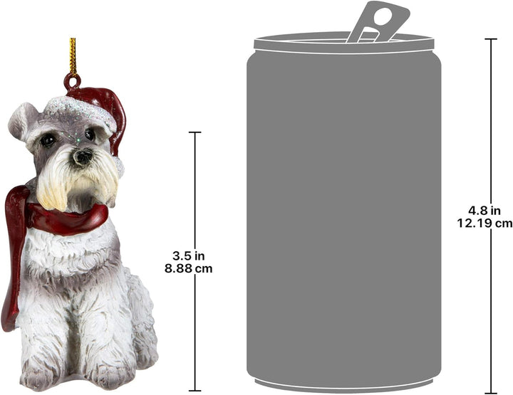 Design Toscano Christmas Ornaments, Weihnachtszwergschnauzer Ferienhundeornamente, Zwergschnauzer