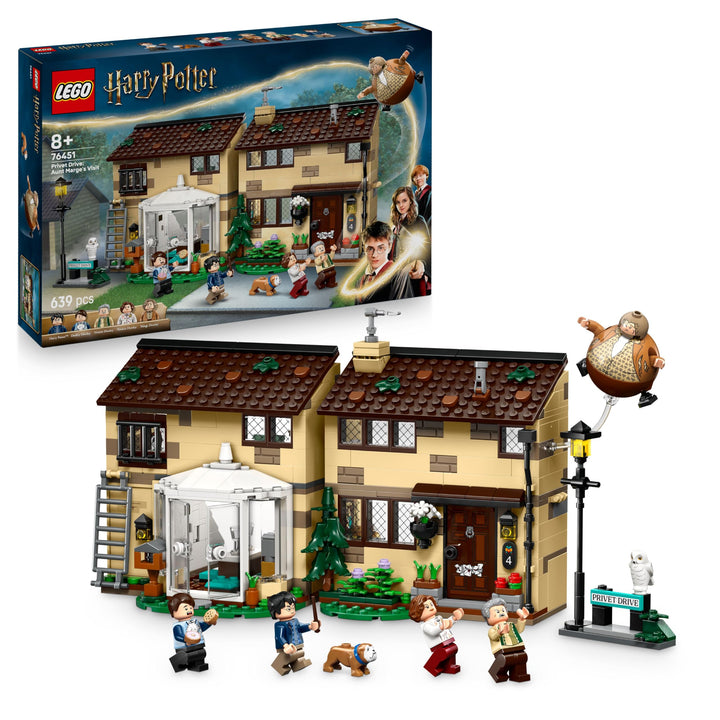 LEGO Harry Potter Ligusterweg: Tante Magdas Besuch – Spielhaus mit Inneneinrichtung, 5 Minifiguren &amp;