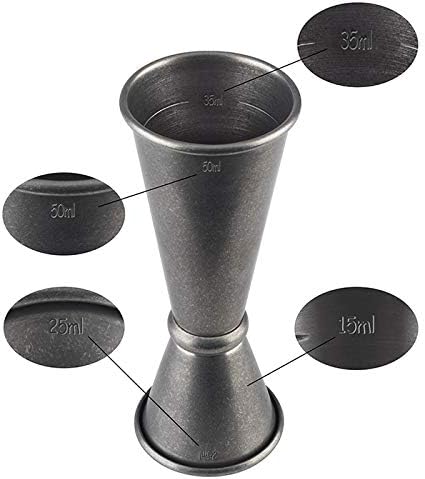 APS 93355 Barmass, Ø 4 cm, Höhe 11 cm, Edelstahl, Füllmenge 15/25 / 35/50 ml, Antik-Edelstahl-Look 1