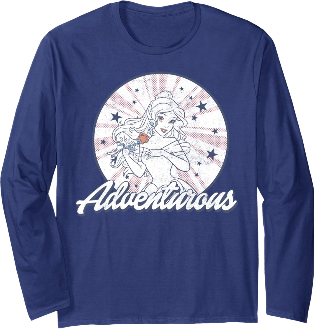 Disney Beauty And The Beast Belle Americana Circle Portrait Langarmshirt