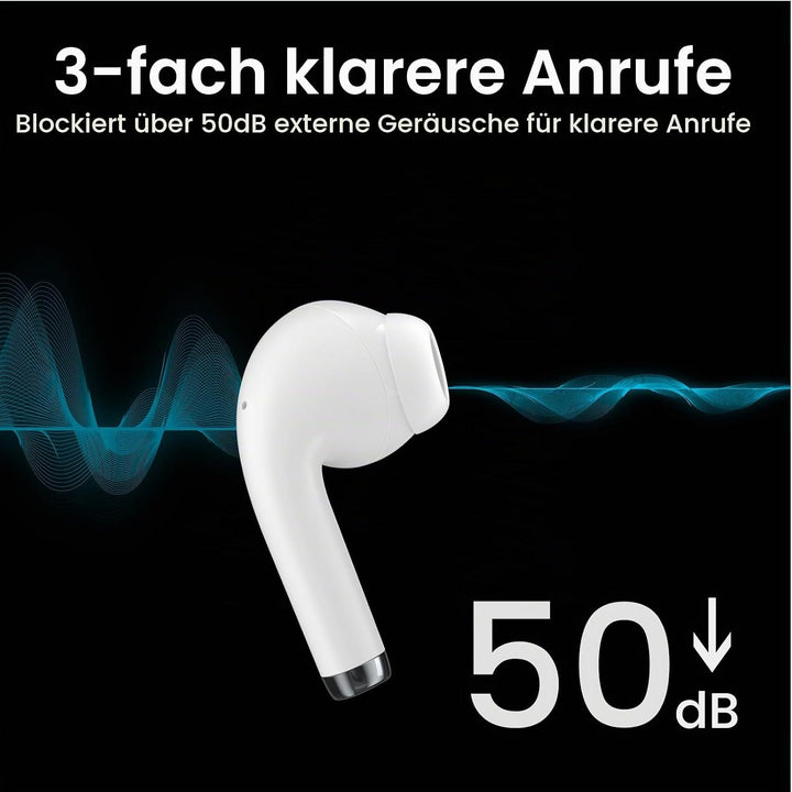 yobola Kopfhörer Kabellos Bluetooth 5.4, Semi-In-Ear Ohrhörer Tiefer Bass Stereo Touch Control mit 4