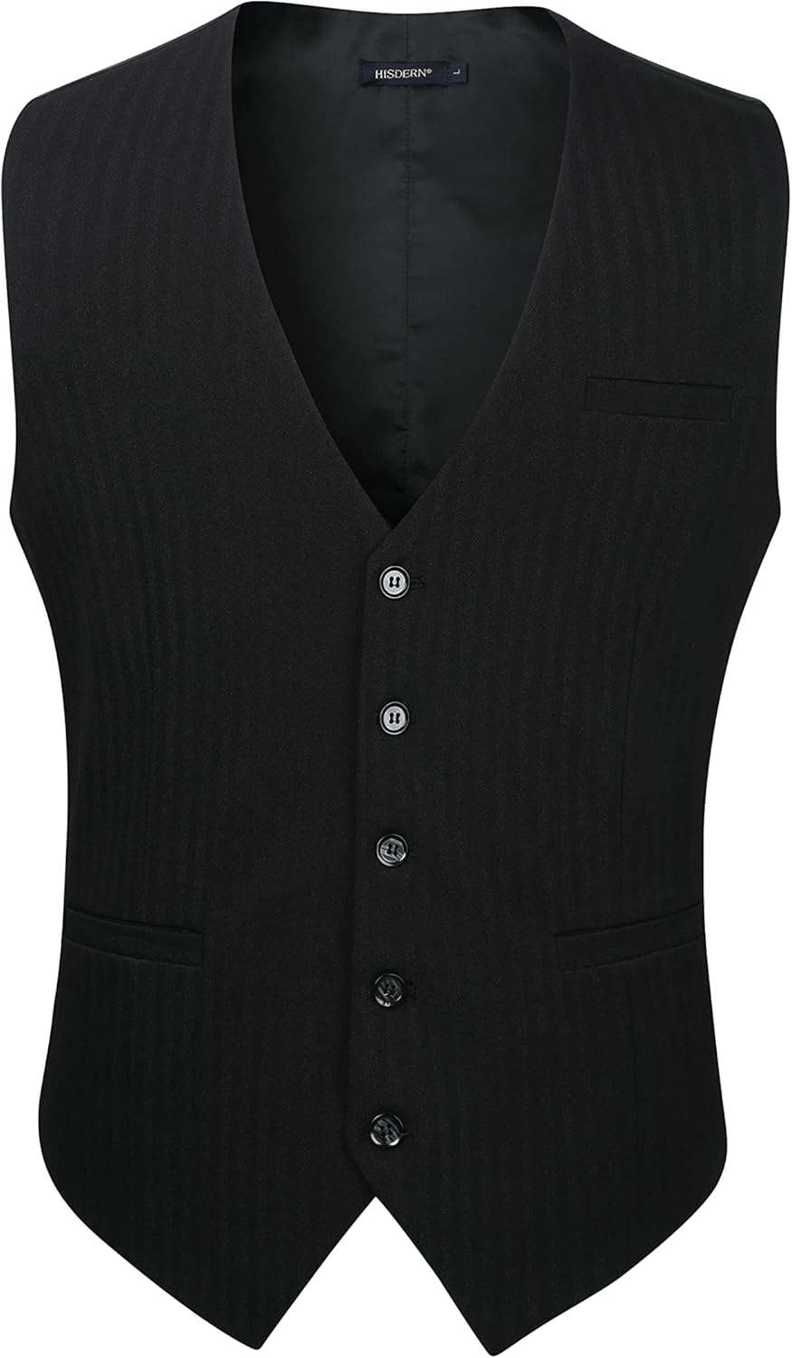 HISDERN Herren Anzugweste Formale Hochzeit Klassische Retro Baumwolle V-Ausschnitt Einfarbige Elegan