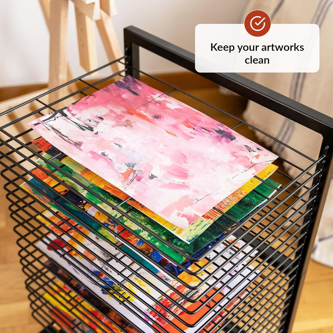 ODOXIA Bilder Trockengestell KLEIN für Klassenzimmer | KOMPAKTES, funktionales & mobiles Bildertrock