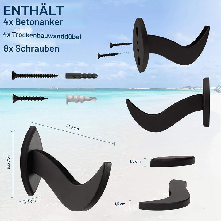Hang 11 Surfbrett-Wandhalterung - Aufhänger für Surfboard Snowboard Longboard Wakeboard Kiteboard, s