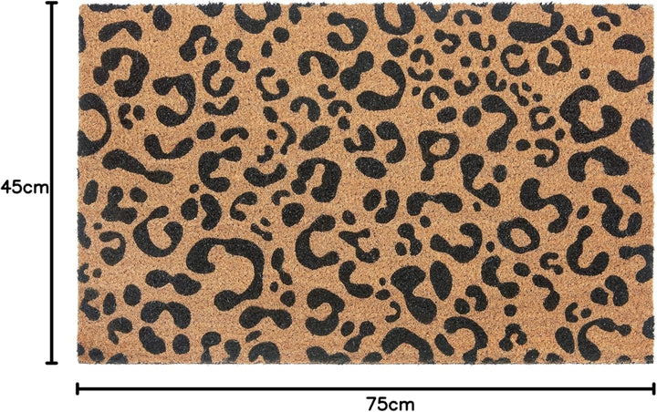 Hanse Home Kokos Fussmatte für Innen - Schmutzfangmatte Natur, Kokosmatte Leopardenmuster, Fussabtre