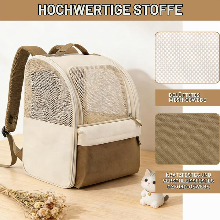 Haustier Rucksack mit Netzfenster,Faltbare HundeRucksack,Belastbarkeit 15kg KatzenRucksack,Wasserdic