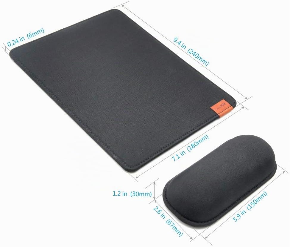 SenseAGE Mousepad mit Abnehmbarer Handauflage, Ergonomisches Mauspad mit atmungsaktivem Handpolster