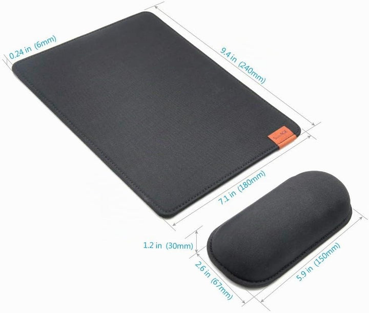 SenseAGE Mousepad mit Abnehmbarer Handauflage, Ergonomisches Mauspad mit atmungsaktivem Handpolster