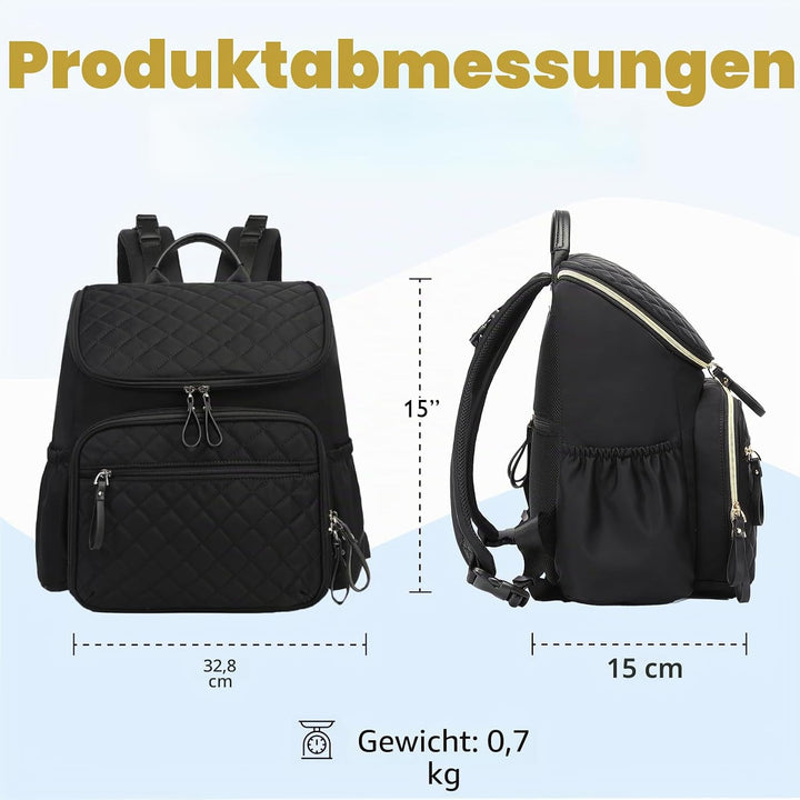 Baby Wickeltasche Grosser Wickelrucksack mit Multifunktions-Babytaschen Passform für Kinderwage L Sc