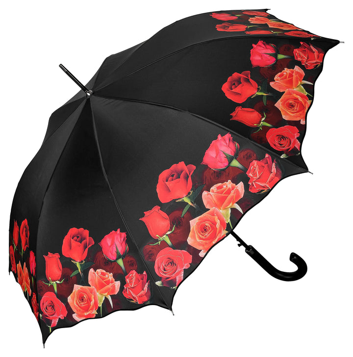 von Lilienfeld Regenschirm, Rosenstrauss, automatisch, winddicht, Blume, Stock, gross, robust, mehrf