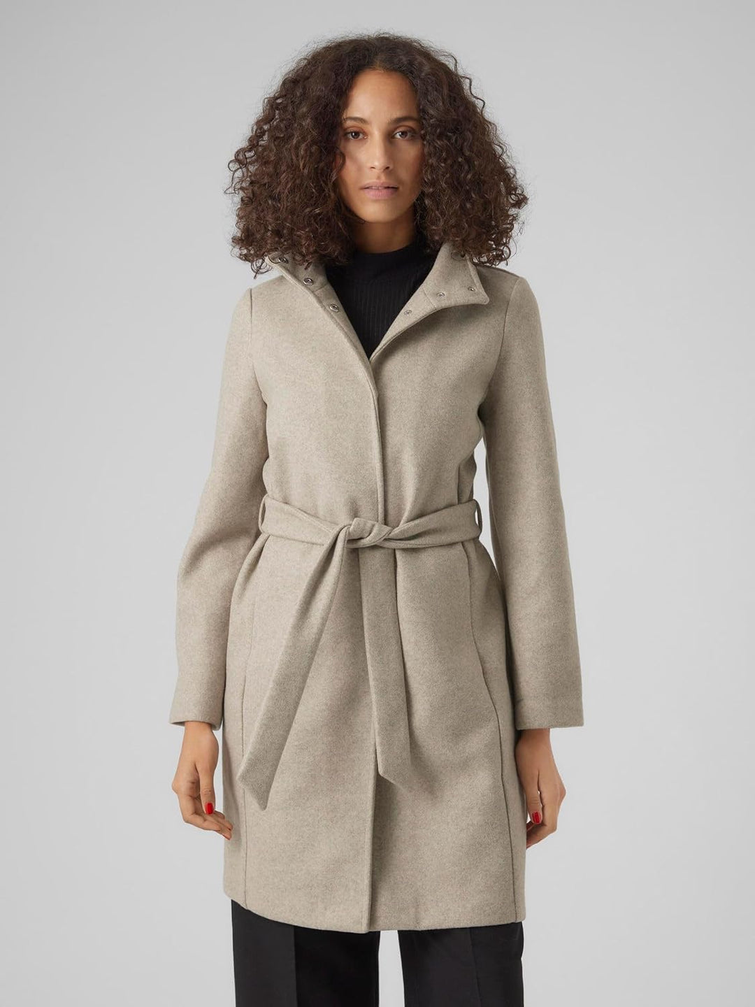 VERO MODA Female Mantel VMPOPALLY Mantel | Coat L Silver Mink/Detail:melange, L Silver Mink/Detail:m