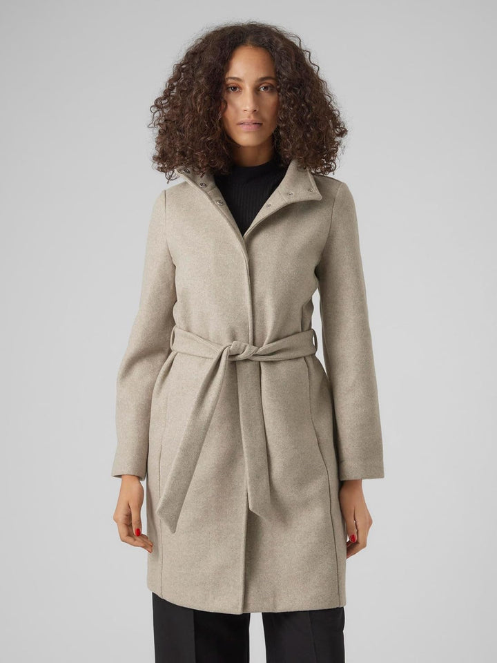 VERO MODA Female Mantel VMPOPALLY Mantel | Coat L Silver Mink/Detail:melange, L Silver Mink/Detail:m