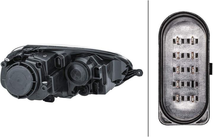 HELLA 1EG 247 007-611 FF/Halogen-Hauptscheinwerfer - links - für u.a. VW Golf V (1K1) Links Schwarz,