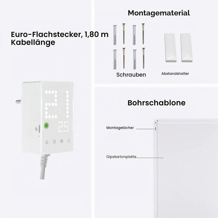 Infrarotheizung Bild 720W, 1-3 Min auf Betriebstemperatur bis 120 Grad - Geeignet für Schlafzimmer,