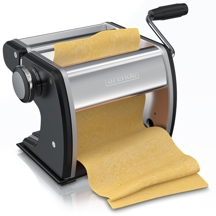 Arendo - Nudelmaschine Pasta Maker – Edelstahl – Nudelpresse – 7 einstellbare Stärken - manuell - Du