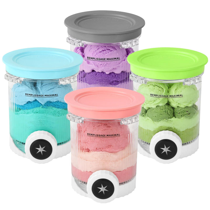4 Stück Behälter für Ninja NC701 NC700 Swirl Creami Eismaschine, 473ML Pint Behälter BPA-frei Spülma