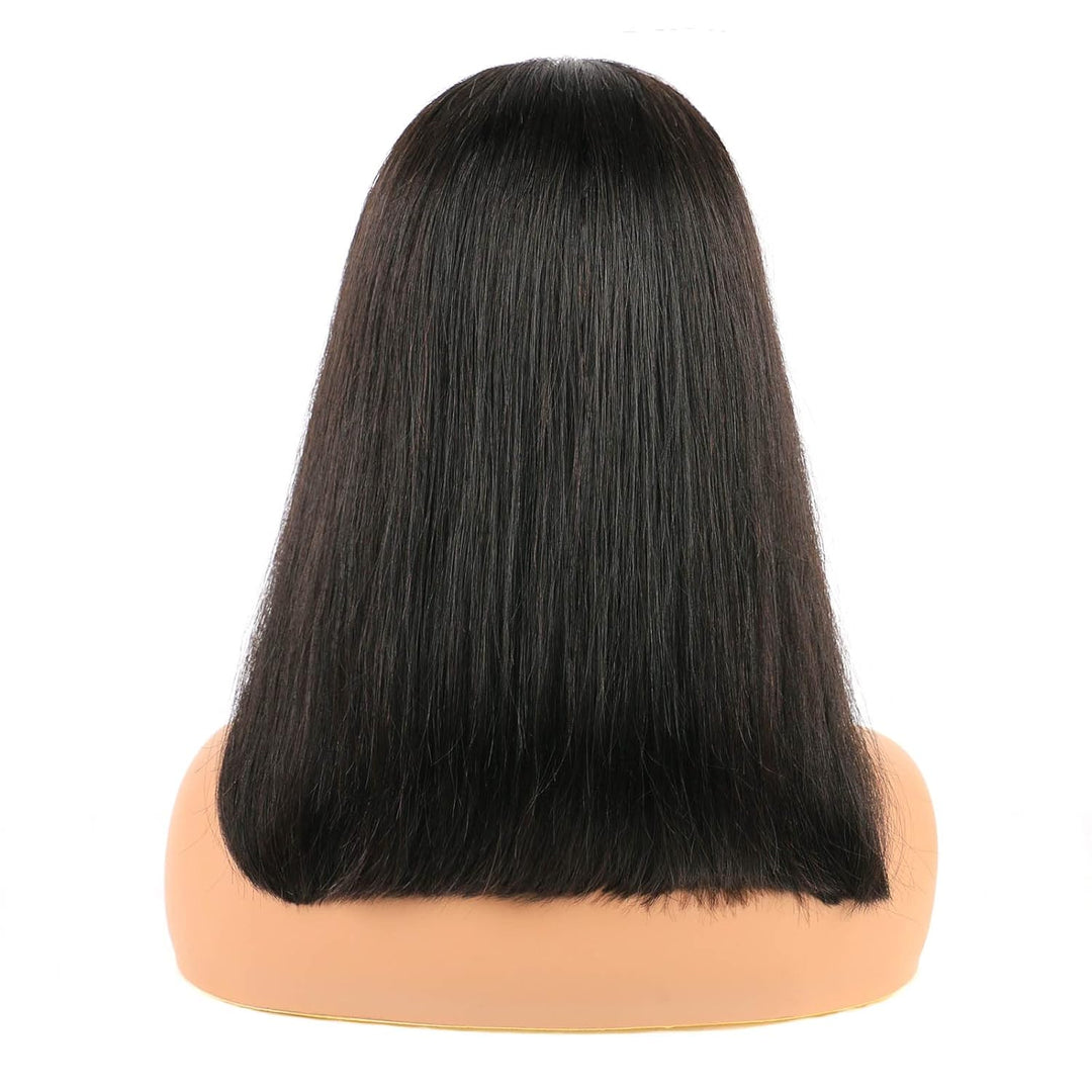 Huarisi 12 inch Short Straight Bob Wigs for Black Women 13x4 Lace Frontal Wig Human Hair Natural Hai