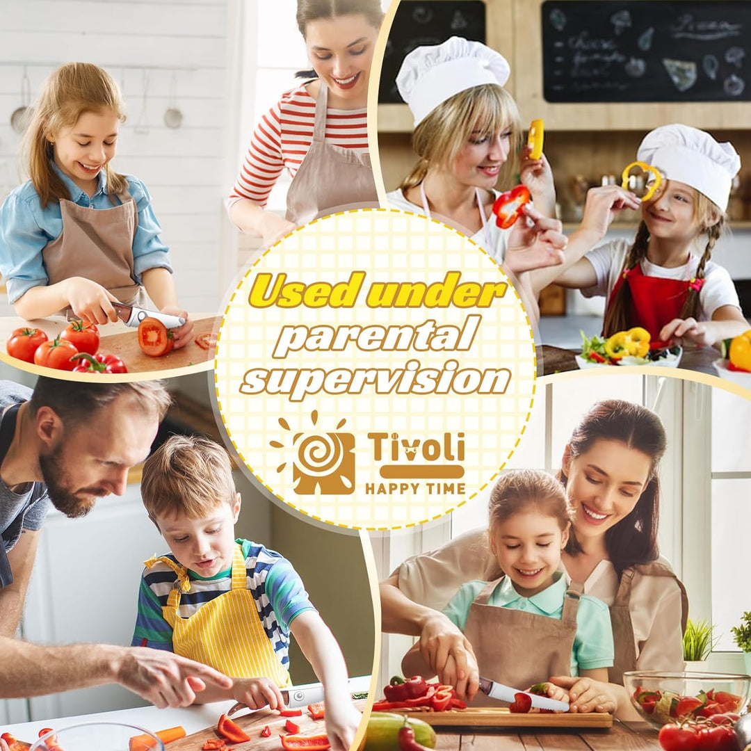 TIVOLI Kindermesser Set für Kinder mit Fingerschutz Premium 4pcs- Kind Küchenmesser Set für Schneide