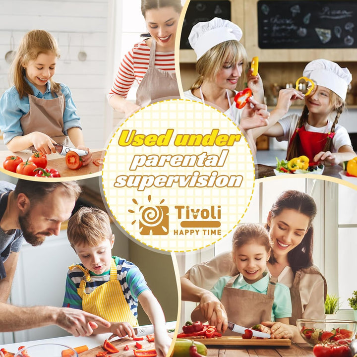 TIVOLI Kindermesser Set für Kinder mit Fingerschutz Premium 4pcs- Kind Küchenmesser Set für Schneide