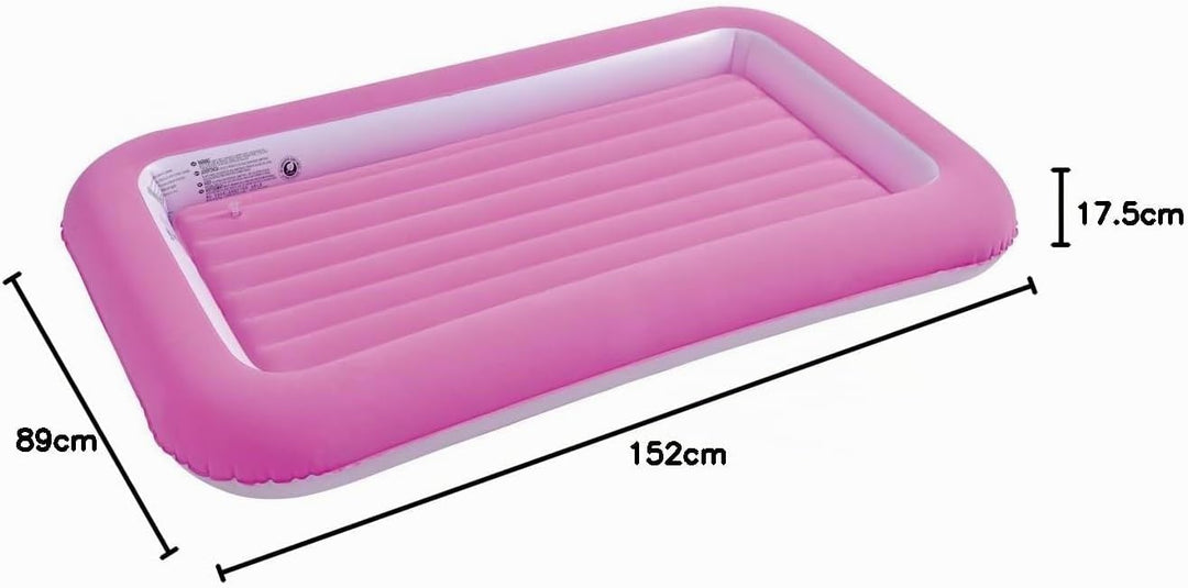 Avenli 85490 Luftmatratze für Kinder, Einzelbett, beflockt, Rosa, 152 cm x 89 cm x 17,5 cm
