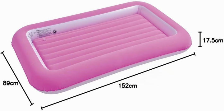 Avenli 85490 Luftmatratze für Kinder, Einzelbett, beflockt, Rosa, 152 cm x 89 cm x 17,5 cm