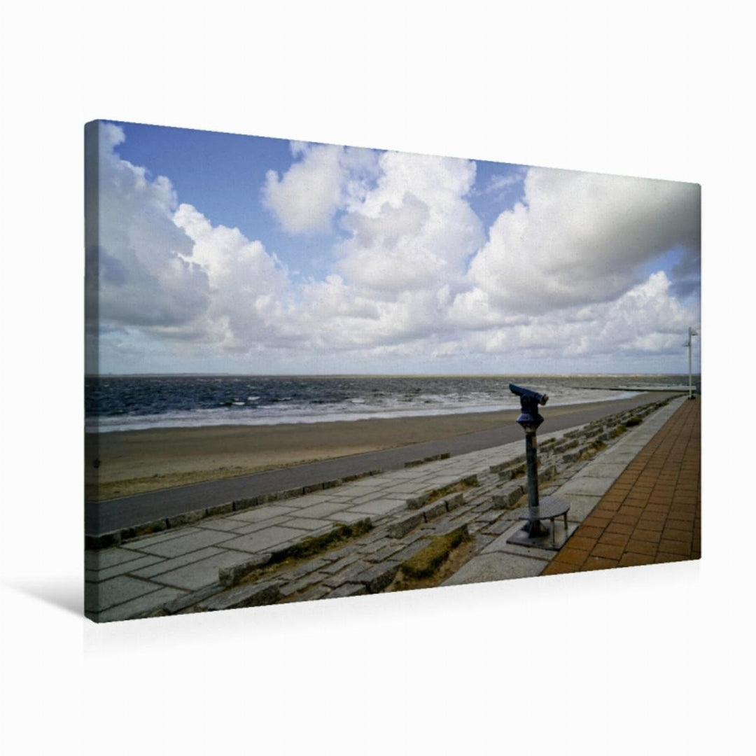 Premium Textil-Leinwand 75 x 50 cm Quer-Format Norderney - Wind und Wetter | Wandbild, HD-Bild auf K