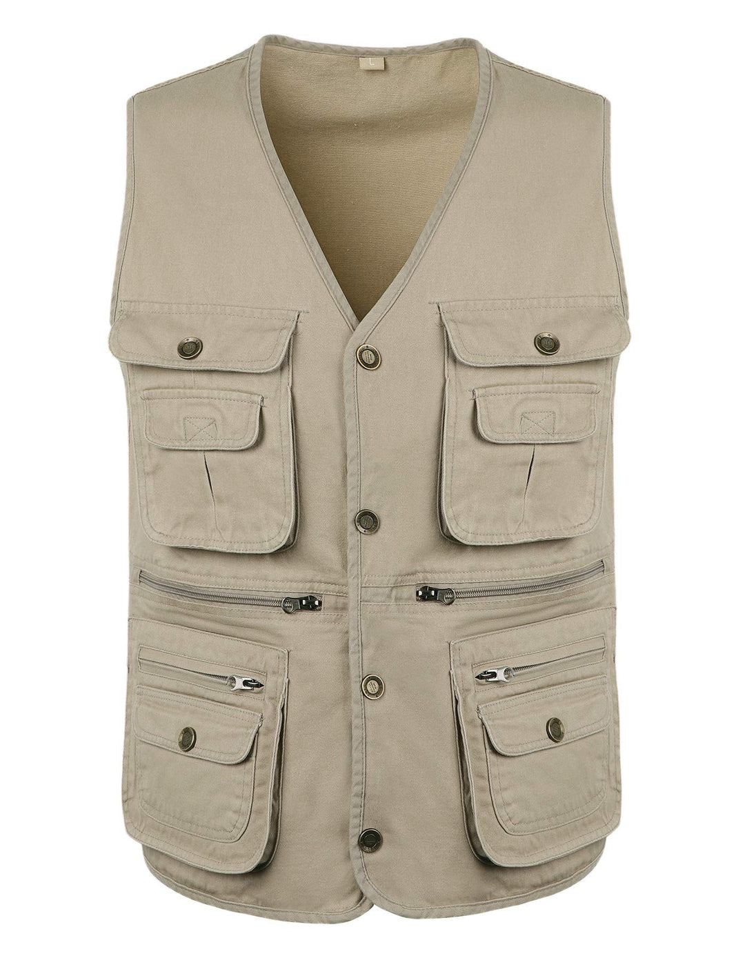 Herren Outdoor Weste Ärmellose Anglerweste mit Vielen Taschen Baumwolle Freizeit Jagd Weste Camping