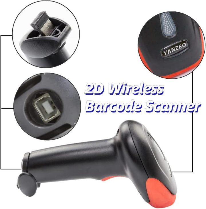 Yanzeo Handheld Barcode-Scanner USB Wireless 2.4G Barcode-Scanner 1D 2D QR Code Pos Laser Barcode-Le