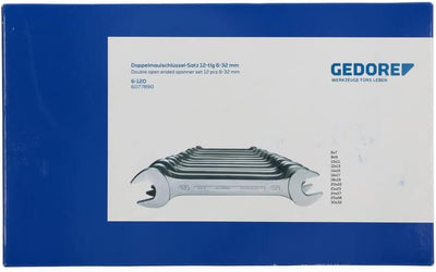 Doppelmaulschlüsselsatz 6-120 12-tlg.SW6-32mm CV-Stahl verchr.GEDORE 6 - 32 mm (12-teilig), 6 - 32 m