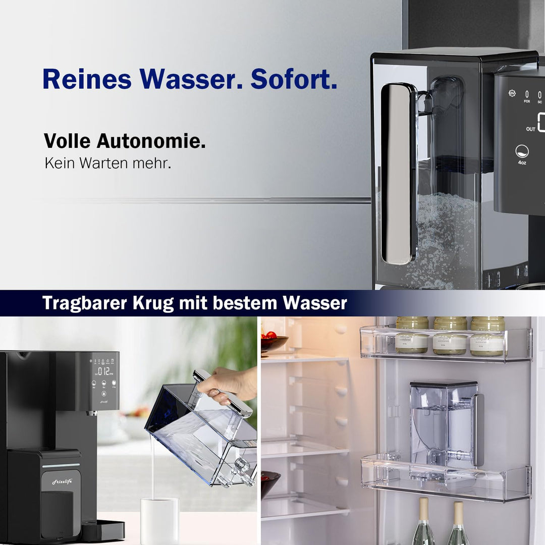 Frizzlife WB99-H Auftisch Umkehrosmoseanlage, Sofortiger-heiss Wasserspender, Alkalische Osmoseanlag